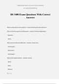 HS 3400 Exam Questions With Correct Answers
