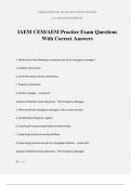 IAEM CEM&sol;AEM Practice Exam Questions With Correct Answers