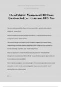 5 Level Materiel Management CDC Exam Questions And Correct Answers 100&percnt; Pass