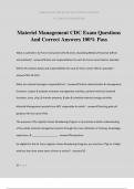 Materiel Management CDC Exam Questions And Correct Answers 100&percnt; Pass