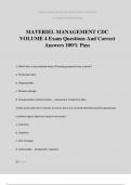MATERIEL MANAGEMENT CDC VOLUME 4 Exam Questions And Correct Answers 100&percnt; Pass