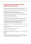 CSD 431 Final Exam Review Test 2 Questions and Answers