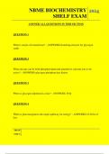 NBME BIOCHEMISTRY SHELF EXAM QUESTIONS AND ANSWERS 2024