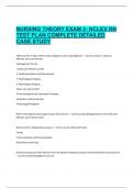 Nursing theory Exam 2- NCLEX RN test plan