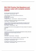 DOJ FSC Practice Test Questions and answers Latest with complete solution 2024&sol;25DOJ FSC Practice Test Questions and answers Latest with complete solution 2024&sol;25