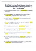 CNA TMU Practice Test 1 Latest Questions  with Correct Solutions&vert; Already Graded A&vert;  Ace Your Grades&period;