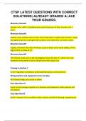 CTSP LATEST QUESTIONS WITH CORRECT  SOLUTIONS&vert; ALREADY GRADED A&vert; ACE  YOUR GRADES&period;
