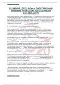 PLUMBING LEVEL 3 EXAM QUESTIONS AND ANSWERS WITH COMPLETE SOLUTIONS GRADED A 2025