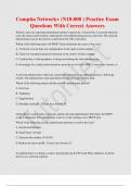 Comptia Network&plus; &lpar;N10-008 &rpar; Practice Exam  Questions With Correct Answers 