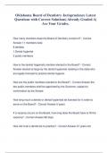 Oklahoma Board of Dentistry Jurisprudence Latest  Questions with Correct Solutions&vert; Already Graded A&vert;  Ace Your Grades&period;