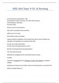 NSG-444 Topic 9 Ch 16 Nursing With complete solutions latest update