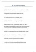 NUR 444 Questions With complete solutions latest update