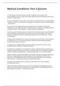 Medical Conditions Test 3 Quizzes Questions and Answers Graded A&plus;
