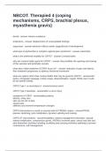 NBCOT&period; Therapied 4 &lpar;coping mechanisms&comma; CRPS&comma; brachial plexus&comma; myasthenia gravis&rpar; Questions and Answers Graded A&plus;
