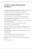 OT 422&period; Complex Regional Pain Syndrome  Questions and  Answers Graded A