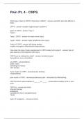 Pain Pt&period; 4 - CRPS Questions and Answers 100&percnt; Correct