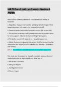 Exam 3&rpar; MHA 710 Exam 3&colon; Healthcare Economics&colon; Questions & Answers&colon; Latest Updated Solution