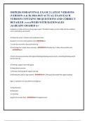 OB&sol;PEDS FISDAP FINAL EXAM 2 LATEST VERSIONS  &lpar;VERSION A & B&rpar; 2024-2025 ACTUAL EXAM EACH  VERSION CONTAINS 300 QUESTIONS AND CORRECT  DETAILED ANSWERWERS WITH RATIONALES &vert;ALREADY GRADED A&plus;  