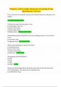Property and Casualty Insurance Licensing Exam Questions & Answers