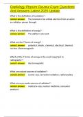 Radiology Physics Review Exam Questions And Answers Latest 2025 Update 