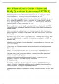 Mat Pilates Study Guide - Balanced Body Questions & Answers&lpar;RATED A&rpar;Mat Pilates Study Guide - Balanced Body Questions &