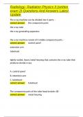 Radiology- Radiation Physics II &lpar;written exam 2&rpar; Questions And Answers Latest Update 