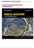 COMPLETE TEST BANK&colon;  Public Speaking&colon; The Evolving Art 5th Edition by Stephanie Coopman latest Update&period;