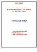 Test Bank for Business Essentials&comma; 14th Edition by Ronald J&period; Ebert - 2025 Published &lpar;All Chapters included&rpar;