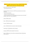 HEENT Health Assessment Exam QUESTIONS with 100&percnt; Correct Answers Already Passed