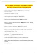 HEENT Health Assessment Exam with Questions and 100&percnt; Correct Answers Already Passed