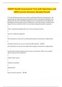 HEENT Health Assessment Test with Questions and 100&percnt; Correct Answers Already Passed