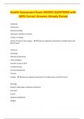 Health Assessment Exam &lpar;HEENT&rpar; QUESTIONS with 100&percnt; Correct Answers Already Passed