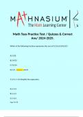 Math Teas Practice Test &sol; Quizzes & Correct Ans&sol; 2024-2025&period; 