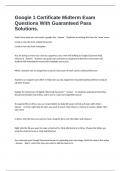 Google 1 Certificate Midterm Exam Questions With Guaranteed Pass Solutions&period;