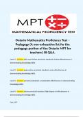 Ontario Mathematics Proficiency Test &ndash; Pedagogy &lpar;A non-exhaustive list for the pedagogy portion of the Ontario MPT for teachers&rpar; 58 Q&A&period; 