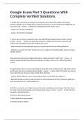Google Exam Part 1 Questions With Complete Verified Solutions&period;
