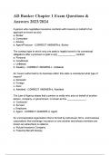 AD Banker Chapter 1 Exam Questions & Answers 2023 2024 questions and answers