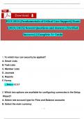 FCCS 2024 &lpar;Fundamentals of Critical Care Support&rpar; Exam &lpar;2024&sol;2025&rpar; Newest Questions and Answers &lpar;Verified Answers&rpar; &vert;&vert;Complete A&plus; Guide
