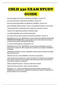 CHLH 330 EXAM STUDY GUIDE 