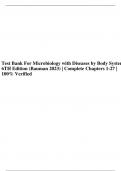 Test Bank For Microbiology with Diseases by Body System 6TH Edition &lpar;Bauman 2023&rpar; &vert; Complete Chapters 1-27 &vert; 100&percnt; Verified