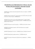 NIGHTINGALE PHYSIOLOGY FINAL EXAM WITH 150 QUESTIONS AND DETAILED ANSWERS