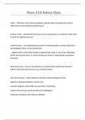 Nurs 234 Safety Quiz Questions answers latest update