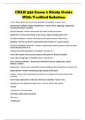 CHLH 330 Exam 1 Study Guide With Verified Solution 