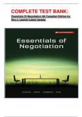 COMPLETE TEST BANK&colon; Essentials Of Negotiation 4th Canadian Edition by Roy J&period; Lewicki Latest Update&period; 