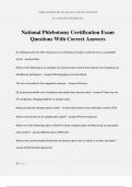 National Phlebotomy Certification Exam Questions With Correct Answers