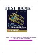 TEST BANK For Basic and Clinical Pharmacology&comma; 15th Edition by Bertram G&period; Katzung&vert;&vert; All Chapters Included&vert;&vert; Complete Guide A&plus;