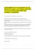 Fundamentals of Nursing NCLEX Practice Quiz 1 &lpar;25 Items&rpar;