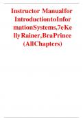 Instructor Manual For Introduction to Information Systems 7th Edition By Kelly Rainer&comma; Bra Prince &lpar;All Chapters&rpar;