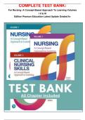 COMPLETE TEST BANK&colon; For Nursing&colon; A Concept-Based Approach To Learning Volumes  I II & III Edition Pearson Education Latest Update Graded A&plus;