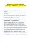 Asbestos Contractor&sol;Supervisor Examination With Correct Answers 2024